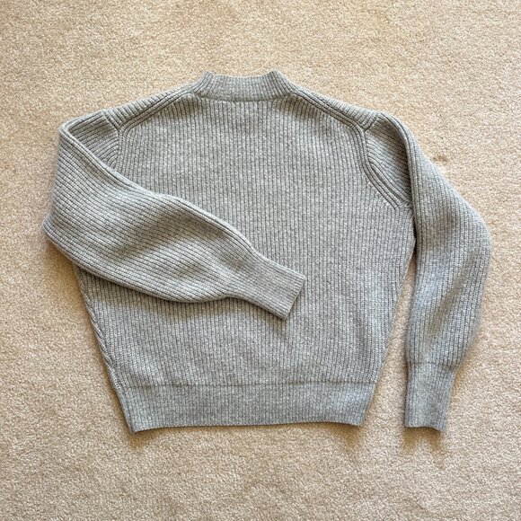 H&M Heather Grey Ribbed Mock-Neck Knit Sweater – XS, Wool, Fall, Winter - Picture 1 of 12